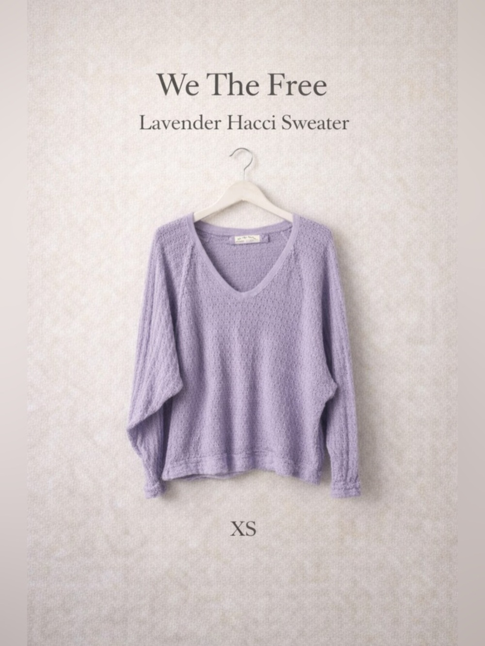 Free People We The Free Hacci Sweater XS Lavender Slouchy Boho